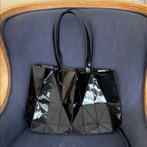 Geometric Prism Black Tote Bag
